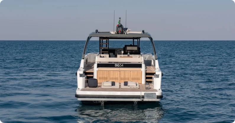 Bluegame BG54 yacht with SG20 gyroscopic stabilizer