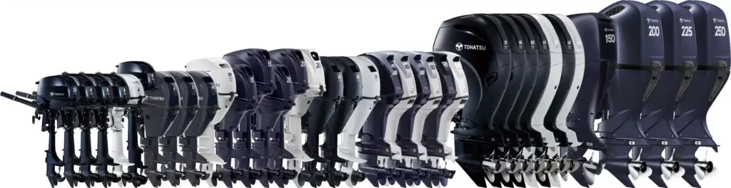 Tohatsu 4 stroke Range to scale wide image AUSTRALIA v 4